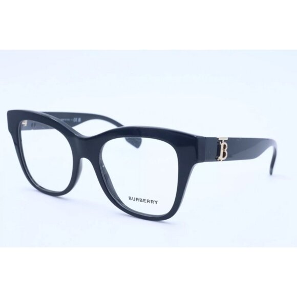 New Burberry B 2388 3001 Black Cat Eye Women's Eyeglasses 50mm